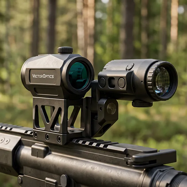 Коллиматор с магнифером Vector Optics на оружии
