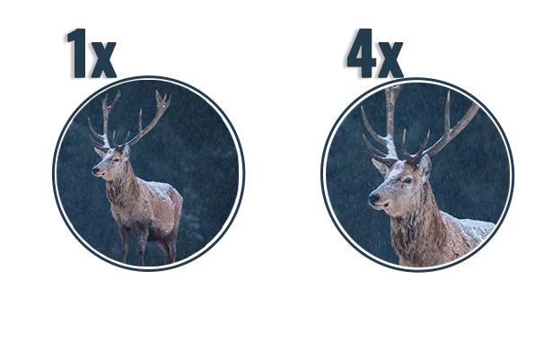 Увеличение 1x - 5x